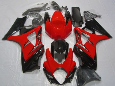 Suzuki GSXR 1000 Motorrad Verkleidung 2007-2008 - Rot Glanzendes Schwarz