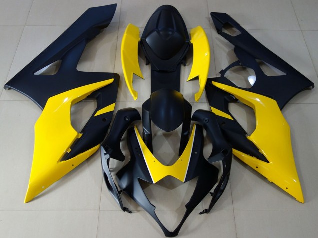 Suzuki GSXR 1000 Motorrad Verkleidung 2005-2006 - Matt Schwarz Gelb
