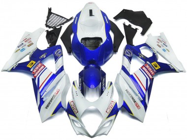 Suzuki GSXR 1000 Motorrad Verkleidung 2007-2008 - Weiss Blau Rot Gelb