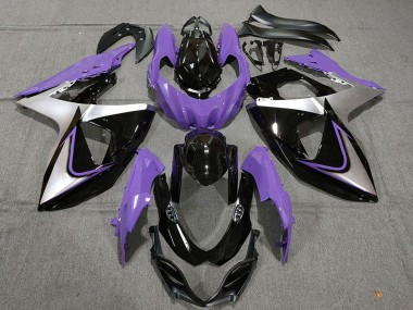 Suzuki GSXR 1000 Motorrad Verkleidung 2009-2016 - Lila Silber Schwarz