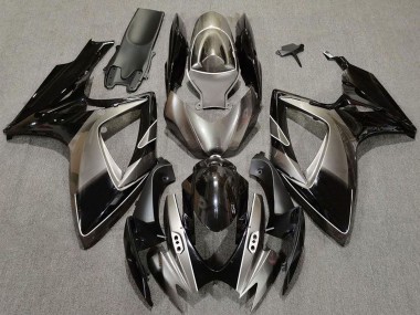 Suzuki GSXR 600 / GSXR 750 Motorrad Verkleidung 2006-2007 - Dunkel Silber Glanzendes Schwarz