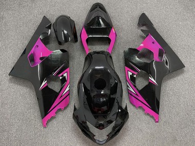 Suzuki GSXR 600 / GSXR 750 Motorrad Verkleidung 2004-2005 - Glanzendes Schwarz Rosa