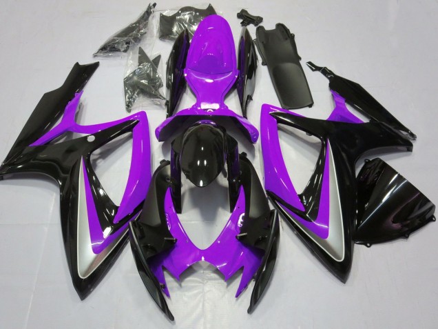 Suzuki GSXR 600 / GSXR 750 Motorrad Verkleidung 2006-2007 - Lila Glanzendes Schwarz