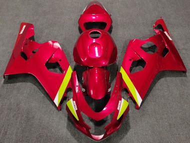 Suzuki GSXR 600 / GSXR 750 Motorrad Verkleidung 2004-2005 - Rot Gelb Weiss
