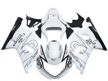 Suzuki GSXR 600 / GSXR 750 Motorrad Verkleidung 2001-2003 - Weiss Schwarz Corona Alstare