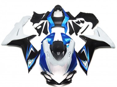 Suzuki GSXR 600 / GSXR 750 Motorrad Verkleidung 2011-2024 - Weiss Hellblau Glanzendes Schwarz