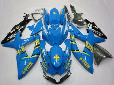 Suzuki GSXR 600 / GSXR 750 Motorrad Verkleidung 2008-2010 - Blau Schwarz Gold Rizla