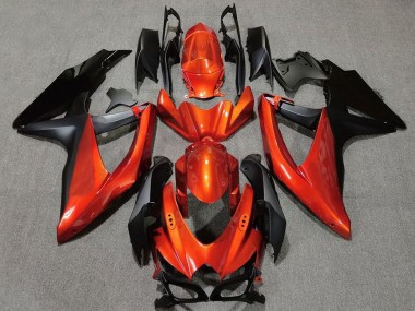 Suzuki GSXR 600 / GSXR 750 Motorrad Verkleidung 2008-2010 - Orange Matt Schwarz