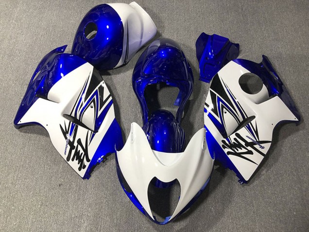 Suzuki GSXR 1300 Motorrad Verkleidung 1996-2007 - Glanzendes Weiss Dunkel Blau