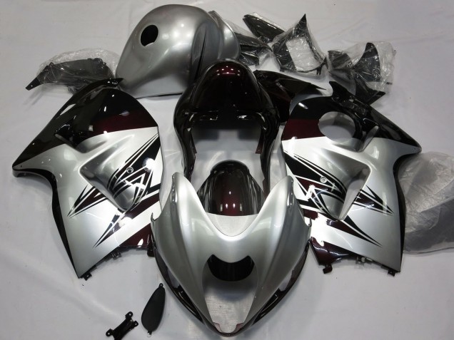 Suzuki GSXR 1300 Motorrad Verkleidung 1996-2007 - Silber Dunkel Rot