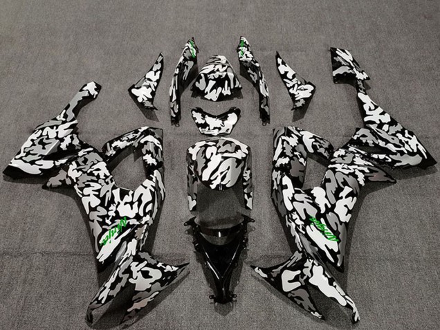 Kawasaki ZX10R Motorrad Verkleidung 2008-2010 - Camouflage Grun Aufkleber