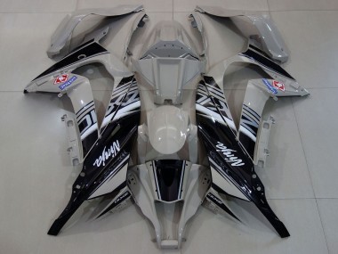 Kawasaki ZX10R Motorrad Verkleidung 2011-2015 - Grau Weiss Schwarz