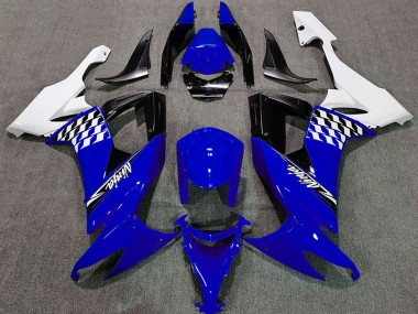 Kawasaki ZX10R Motorrad Verkleidung 2008-2010 - Weiss Blau Schwarz