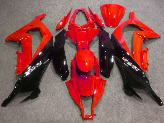 Kawasaki ZX10R Abs Motorrad Verkleidungen 2016-2020 - Rot Glanzendes Schwarz