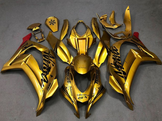 Kawasaki ZX10R Motorrad Verkleidung 2016-2020 - Gold Schwarz Rot