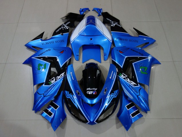 Kawasaki ZX10R Motorrad Verkleidung 2006-2007 - Flussiges Blau Glanzendes Schwarz