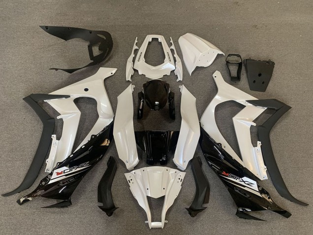 Kawasaki ZX10R Motorrad Verkleidung 2011-2015 - Perl Weiss Glanzendes Schwarz Matt Schwarz