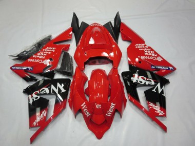 Kawasaki ZX10R Motorrad Verkleidung 2004-2005 - Rot West
