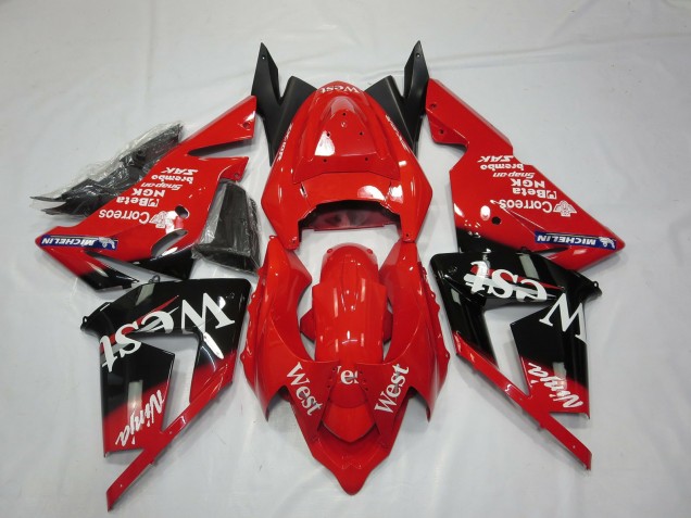 Kawasaki ZX10R Motorrad Verkleidung 2004-2005 - Rot West