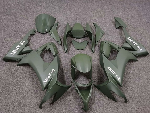 Kawasaki ZX10R Motorrad Verkleidung 2008-2010 - US Armee Grun