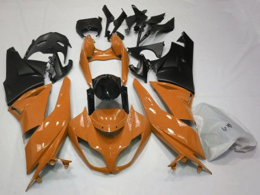 Kawasaki ZX6R Motorrad Verkleidung 2009-2012 - Orange Glanzendes Schwarz Matt Schwarz