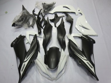 Kawasaki ZX6R Motorrad Verkleidung 2013-2018 - Weiss Matt Schwarz