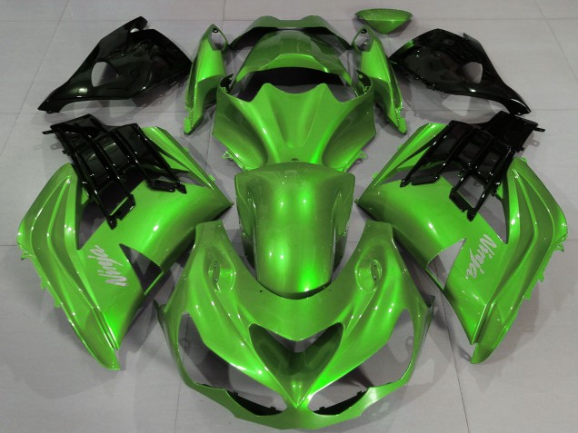 Kawasaki ZX14R ZZR1400 Motorrad Verkleidung 2012-2024 - Flussiges Grun Schwarz