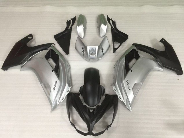 Kawasaki Ninja 650R Motorrad Verkleidung 2009-2011 - Silber Matt Schwarz