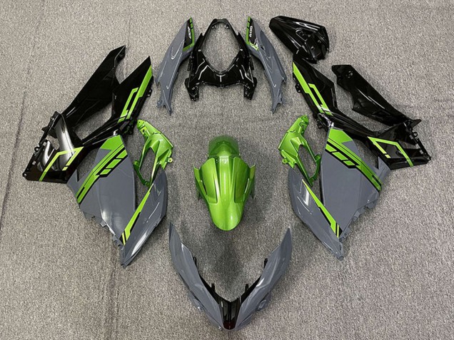Kawasaki Ninja 400 Motorrad Verkleidung 2018-2024 - Grun Nardo Grau Glanzendes Schwarz