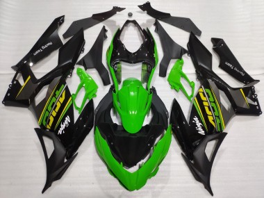 Kawasaki Ninja 400 Motorrad Verkleidung 2018-2024 - Grun Glanzendes Schwarz Matt Schwarz OEM Stil