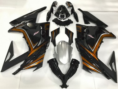 Kawasaki Ninja 300 Motorrad Verkleidung 2013-2024 - Glanzendes Schwarz Orange
