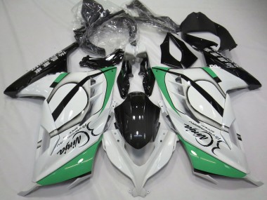 Kawasaki Ninja 300 Motorrad Verkleidung 2013-2024 - Glanzendes Weiss Grun Schwarz