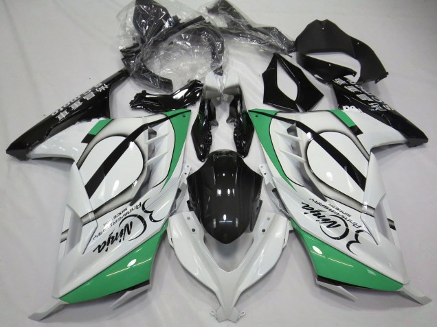 Kawasaki Ninja 300 Motorrad Verkleidung 2013-2024 - Glanzendes Weiss Grun Schwarz