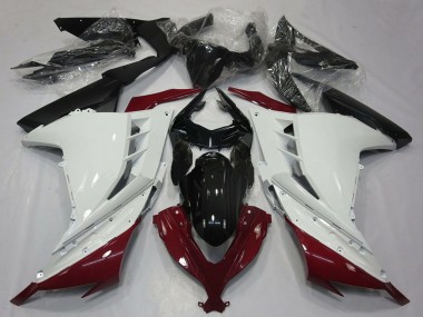 Kawasaki Ninja 300 Motorrad Verkleidung 2013-2024 - Weiss Kastanienbraun Rot Schwarz
