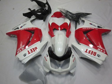 Kawasaki Ninja 250 Motorrad Verkleidung 2008-2012 - Weiss Rot Beet