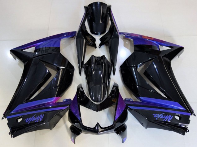 Kawasaki Ninja 250 Motorrad Verkleidung 2008-2012 - Blau Glanzendes Schwarz