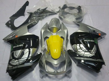 Kawasaki Ninja 250 Motorrad Verkleidung 2008-2012 - Silber Gelb Glanzendes Schwarz