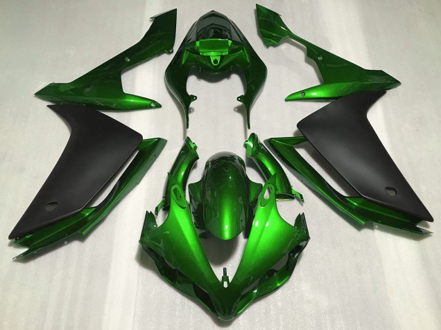 Yamaha R1 Motorrad Verkleidung 2007-2008 - Grun Matt Schwarz