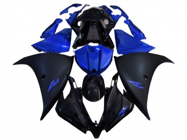 Yamaha R1 Motorrad Verkleidung 2012-2014 - Glanzendes Schwarz Matt Schwarz Blau