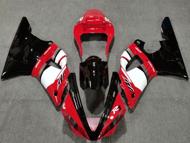 Yamaha R1 Motorrad Verkleidung 2000-2001 - Rot Weiss Glanzendes Schwarz