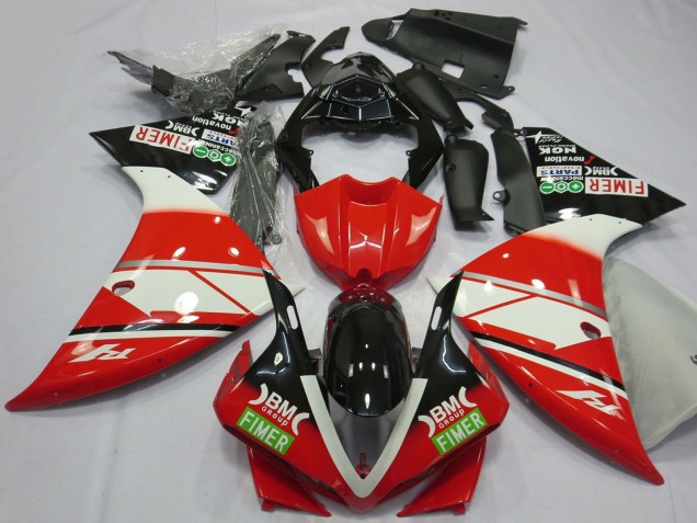 Yamaha R1 Motorrad Verkleidung 2012-2014 - Rot Weiss Schwarz Fimer