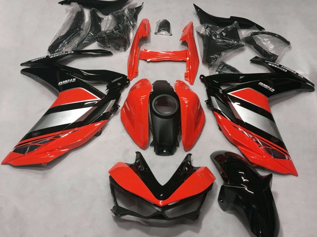 Yamaha R3 Motorrad Verkleidung 2015-2018 - Rot Silber Glanzendes Schwarz