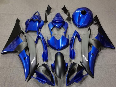 Yamaha R6 Motorrad Verkleidung 2008-2016 - Blau Matt Schwarz Weiss Aufkleber