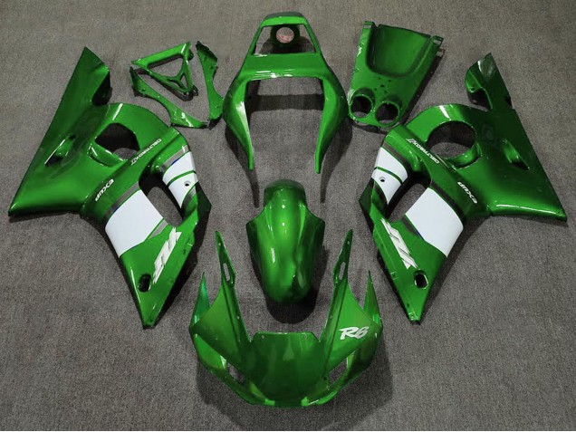 Yamaha R6 Motorrad Verkleidung 1998-2002 - Grun Weiss
