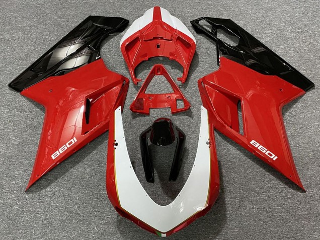 Ducati 1098 Motorrad Verkleidung 2007-2014 - Weiss Rot Schwarz