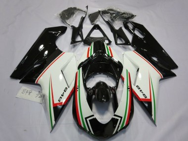 Ducati 848 Motorrad Verkleidung 2007-2014 - Weiss Rot Grun Glanzendes Schwarz