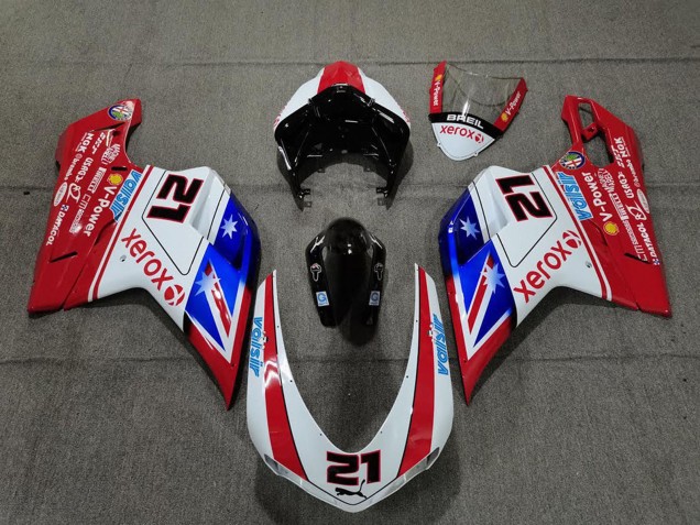 Ducati 848 1098 1198 Motorrad Verkleidung 2007-2014 - Weiss Rot Blau Glanzendes Schwarz Xerox Valsir 21