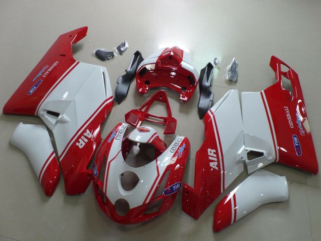Ducati 749 999 Motorrad Verkleidung 2003-2004 - Weiss Rot Air Generali Tim
