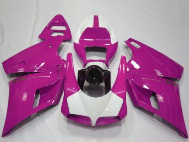 Ducati 916 Motorrad Verkleidung 1993-2005 - Rosa Weiss Glanzendes Schwarz Performance