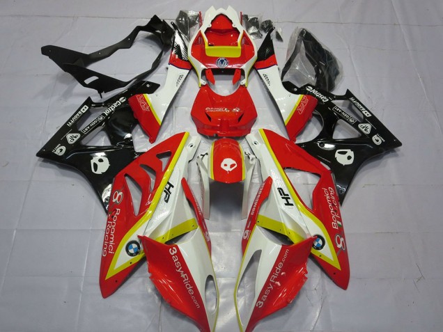 BMW S1000RR Motorrad Verkleidung 2009-2014 - Weiss Rot Gelb Glanzendes Schwarz